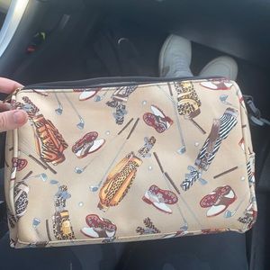 Vintage purse golf bag pattern. Long strap for over the shoulder/across the body